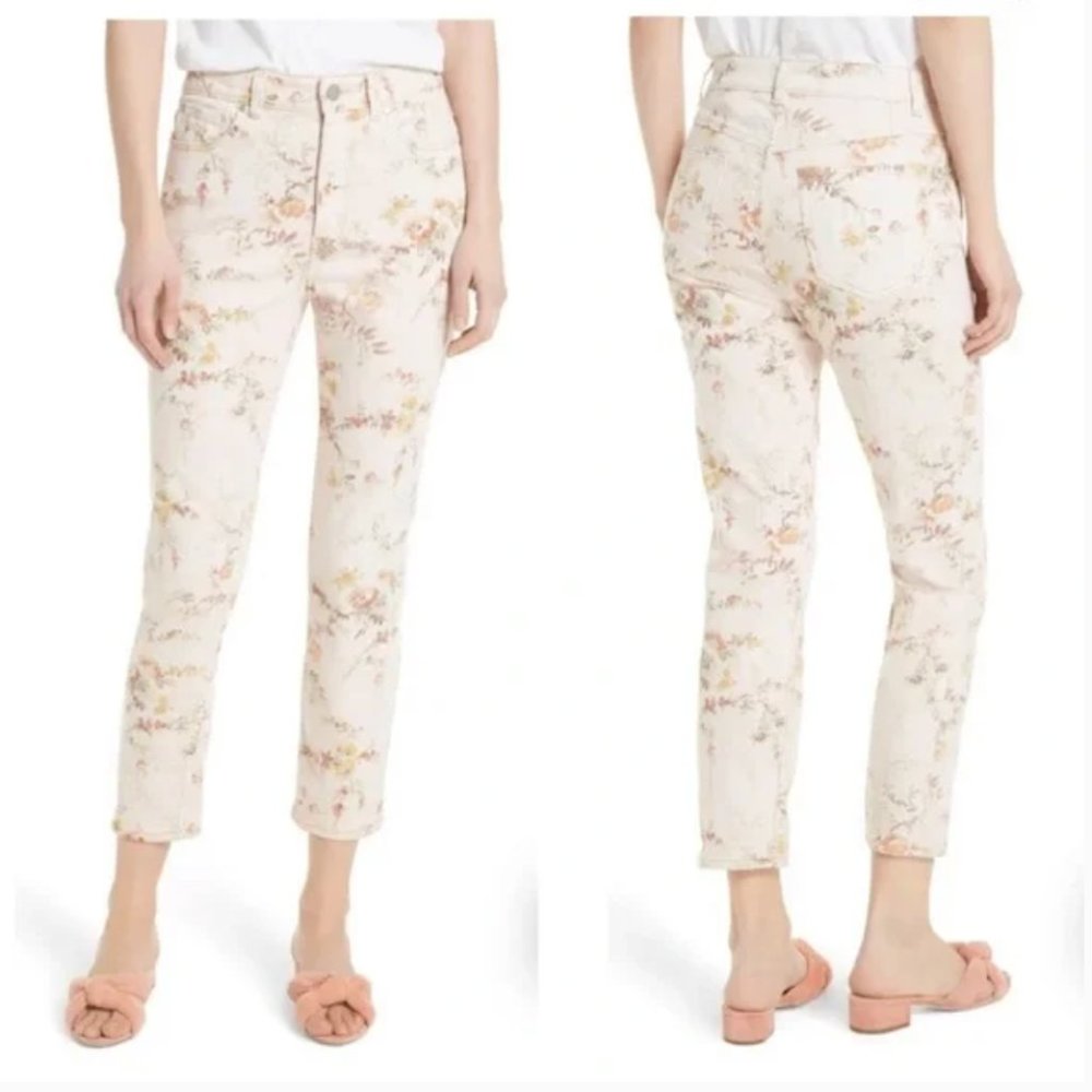 Rebecca Taylor La Vie Belle Bouquet Ines Ankle Jeans Frappe Combo Floral NWT 24